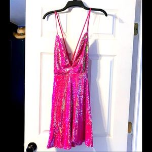 NWT Southern Fried Chics Pink Sequin Dress